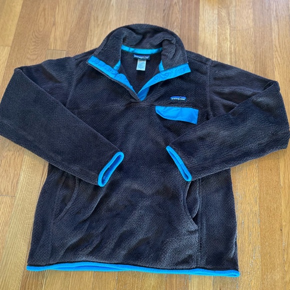 Patagonia Women's Retro Re-Tool Snap-T Pullover Size Medium Chocolate Brown/Teal - Picture 3 of 6